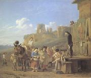 Karel Dujardin A Party of Charlatans in an Italian Landscape (mk05) oil painting picture wholesale